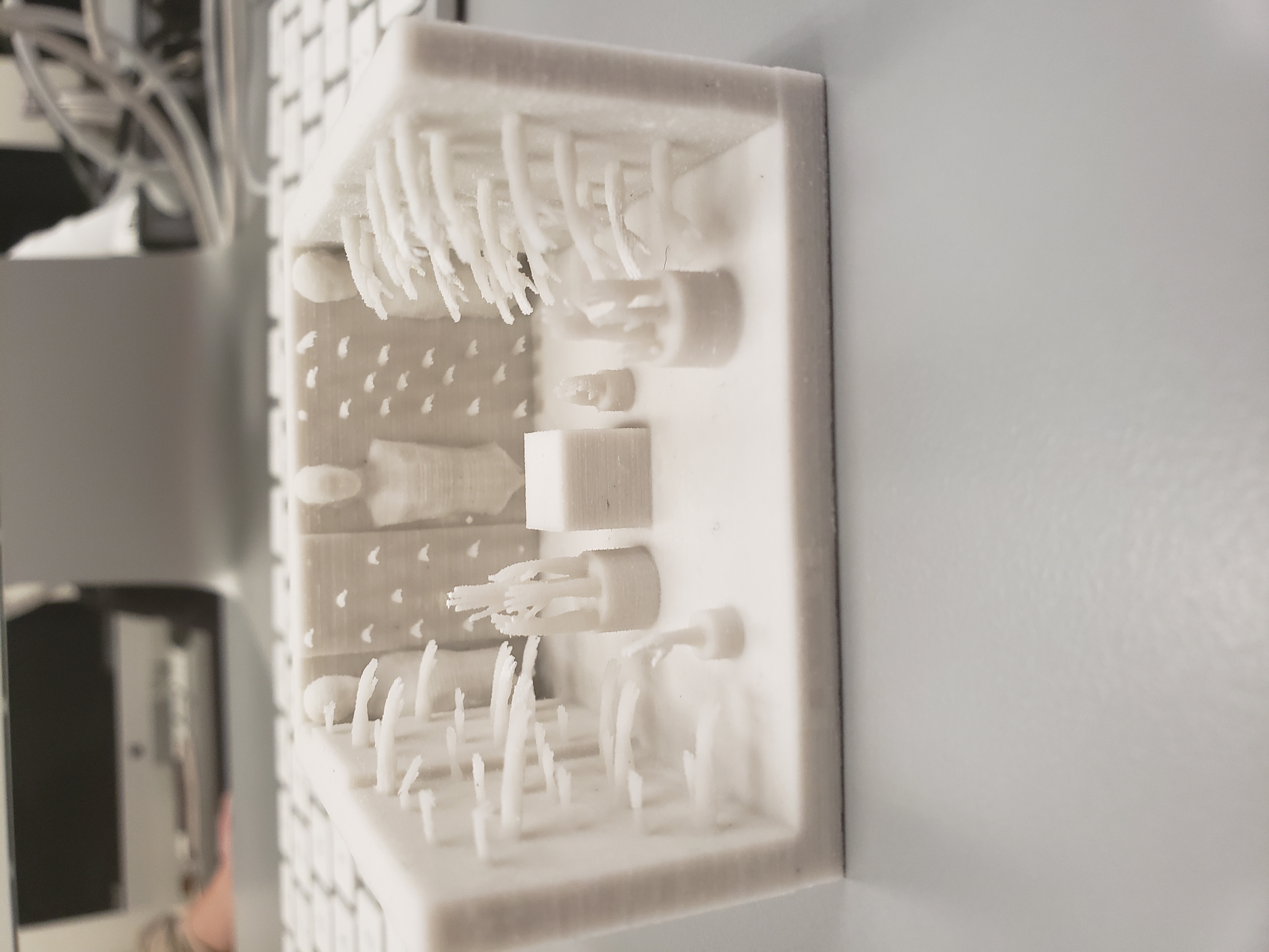 Miniature 3D printed room diorama with figures